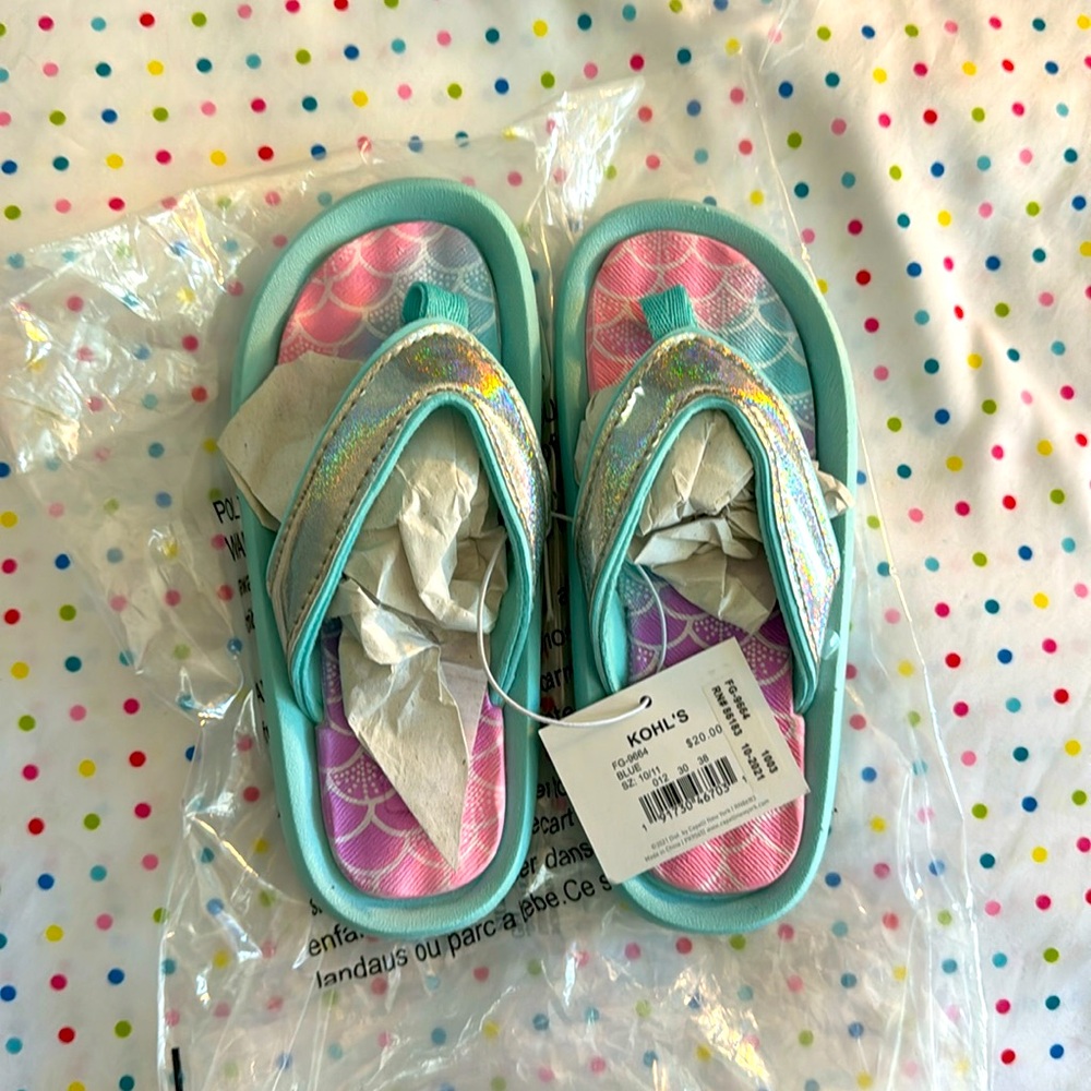 Brand new mermaid flip flops NWT